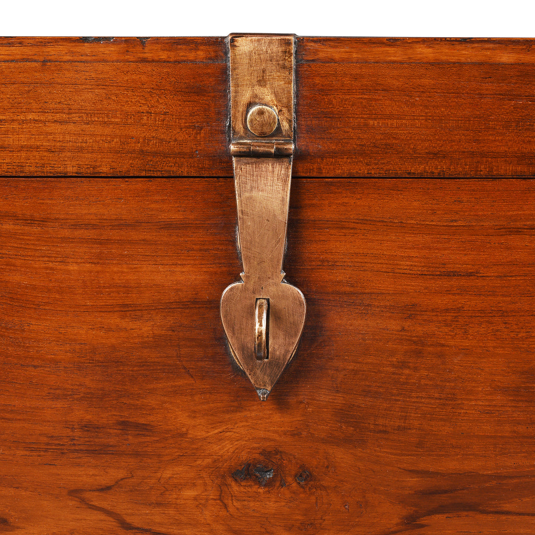 Latch Detail From Antique Iron Bound Teak Military Chest From Rajasthan | Indigo Antiques