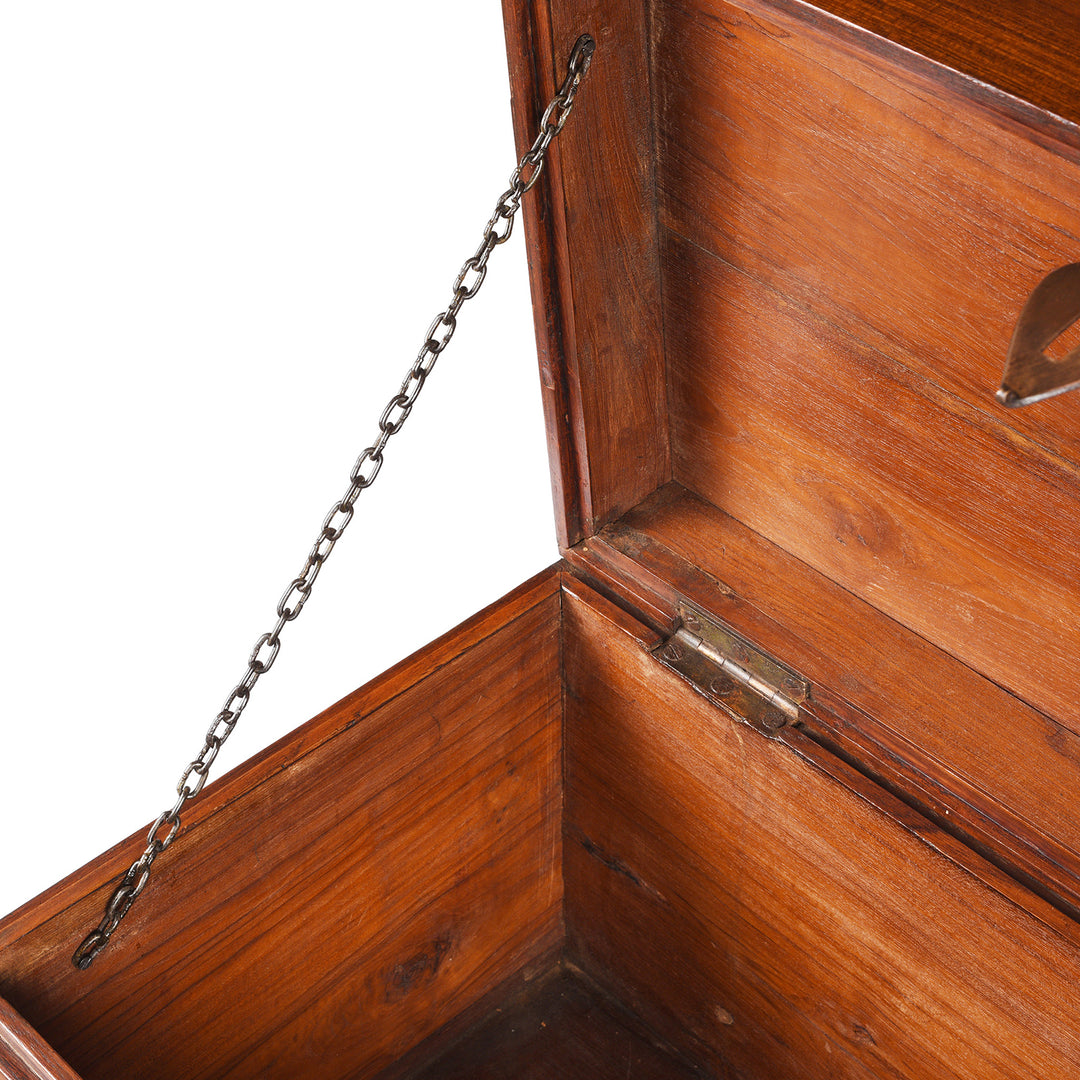 Chain Detail From Antique Iron Bound Teak Military Chest From Rajasthan | Indigo Antiques