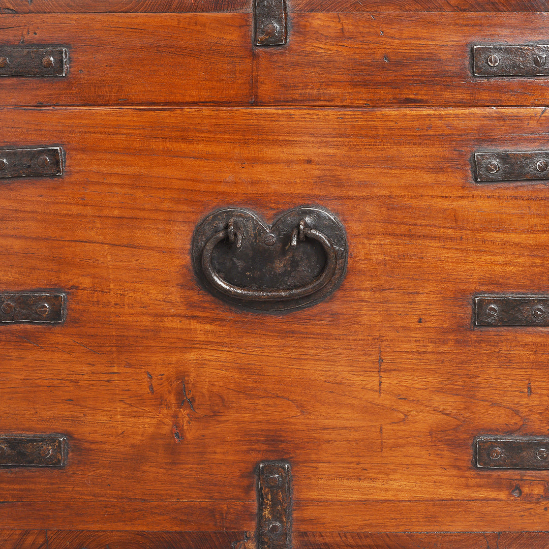 Handle Detail From Antique Iron Bound Teak Military Chest From Rajasthan | Indigo Antiques