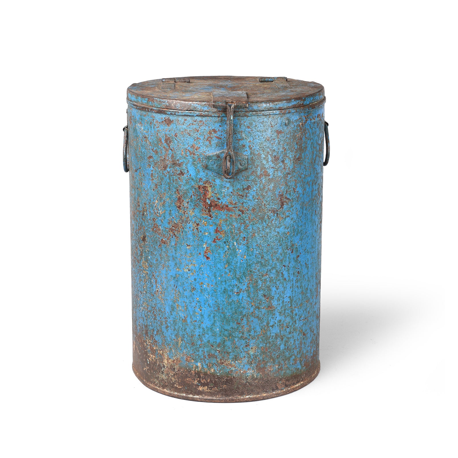 Antique Blue Iron Grain Storage Bin From Rajasthan - Ca 1920 | Indigo Antiques