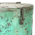 Green Painted Storage Bin From Rajasthan - Ca 1920