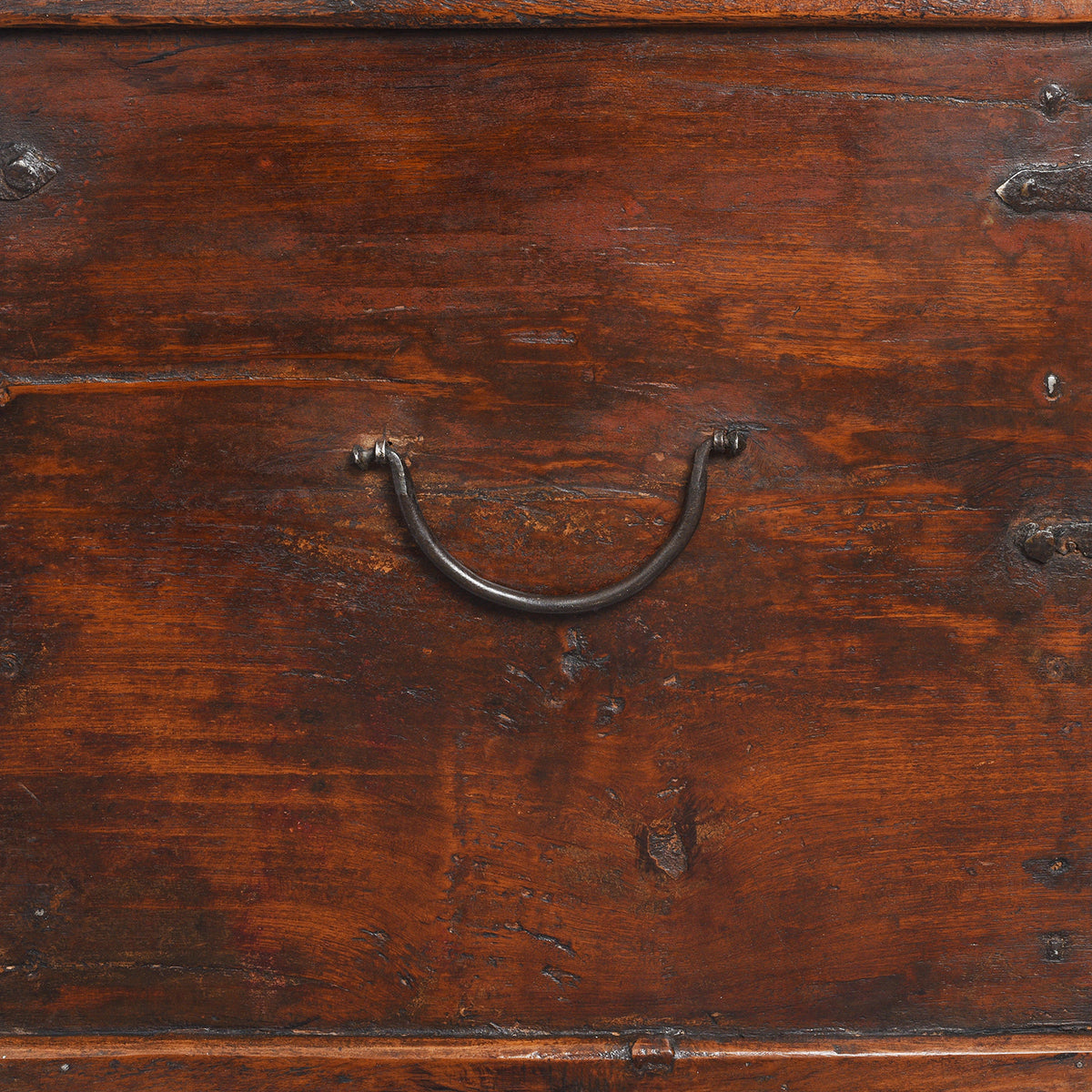 Handle Detail From Antique Iron Bound Teak Chest From Gujarat | Indigo Antiques