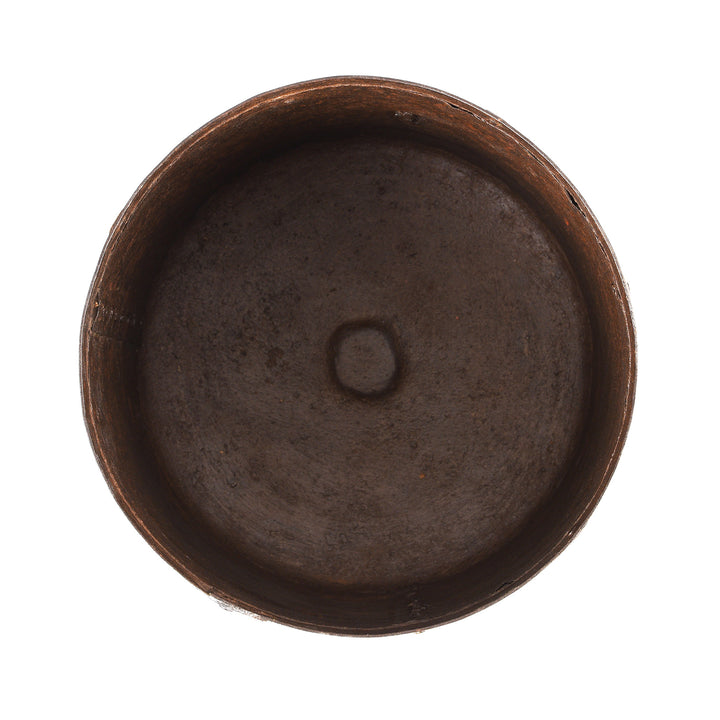 Interior Of Iron Grain Measure With Brass From Rajasthan | Indigo Antiques