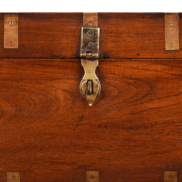 Latch Detail From Antique Brass Bound Teak Jewellery Box From Rajasthan | Indigo Antiques