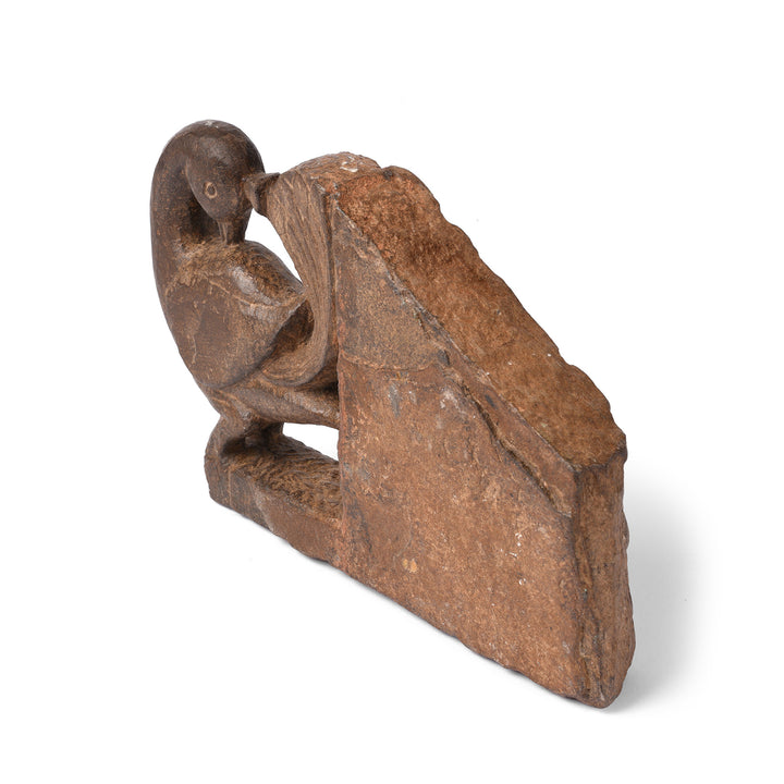 Rear View Of Antique Stone Khunti Parrot Turban Hanger | Indigo Antiques