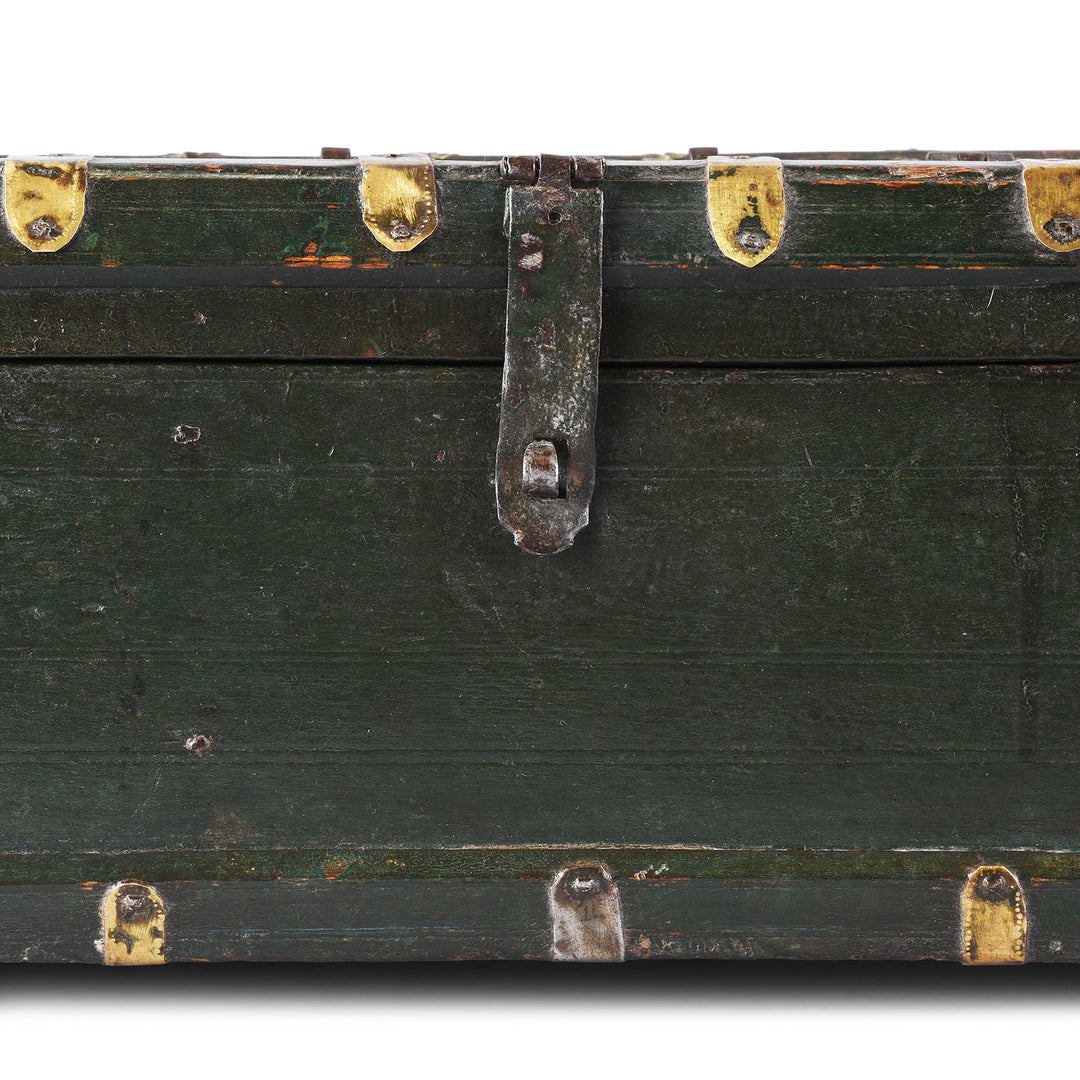 Latch Detail From Antique Brass Bound Roheda Merchants Box From Bikaner  | Indigo Antiques