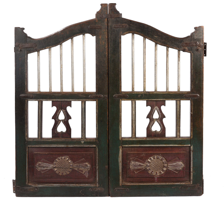 Antique Painted Teak Dog Gate From Gujarat - 19th Century | Indigo Antiques