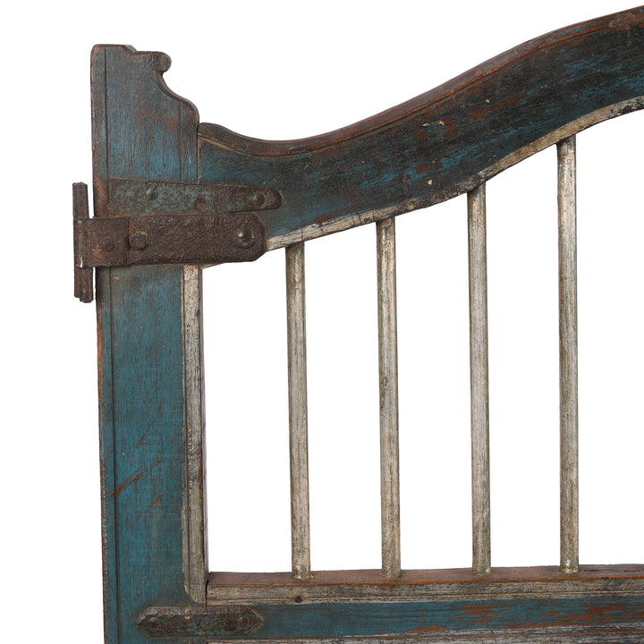 Corner Detail From Antique Painted Teak Dog Gate From Gujarat - 19th Century | Indigo Antiques