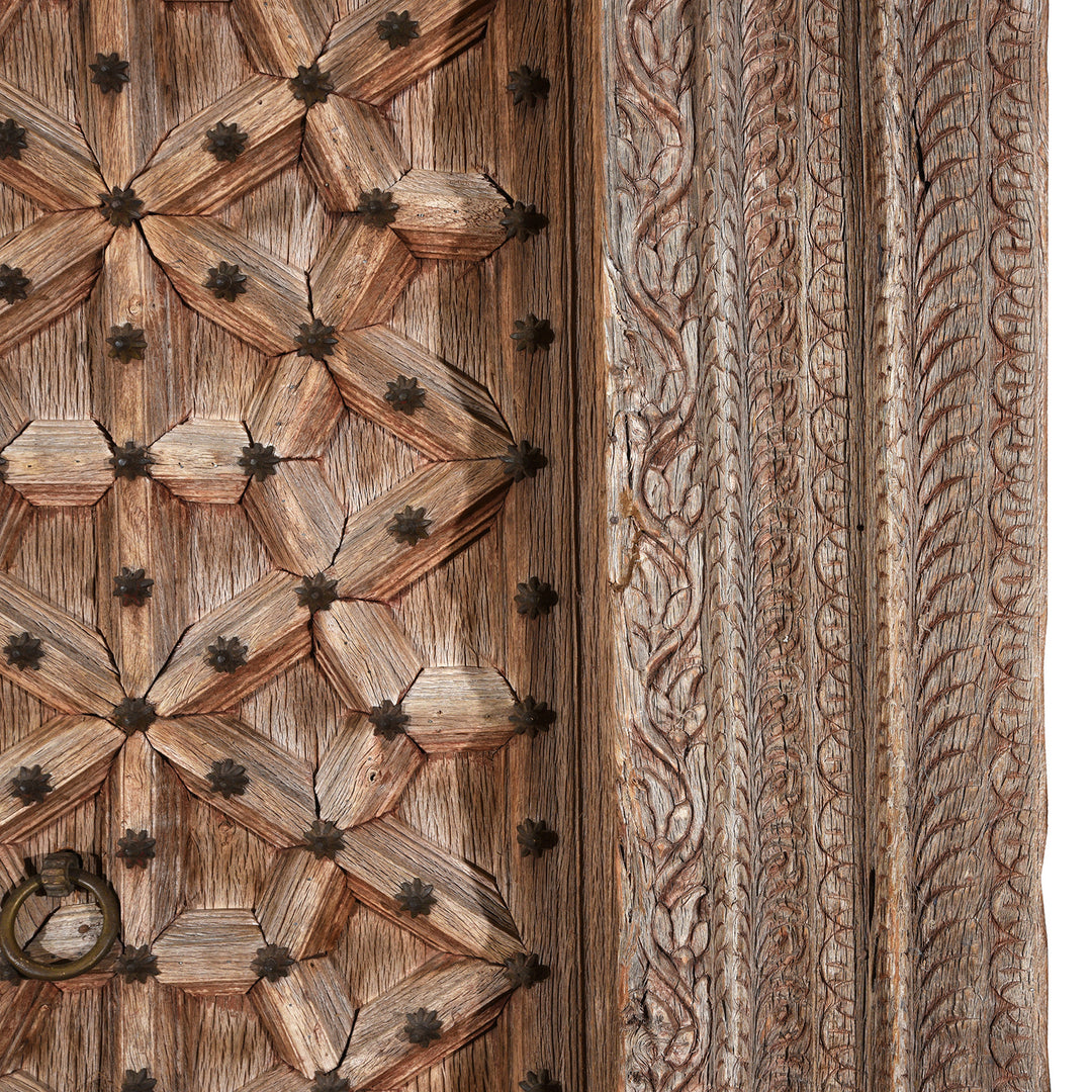 Carving Detail From Antique Large Carved Indian Door  | INDIGO ANTIQUES