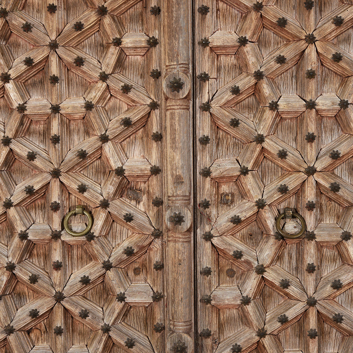 Detail From Centre Of Antique Large Carved Indian Door  | INDIGO ANTIQUES