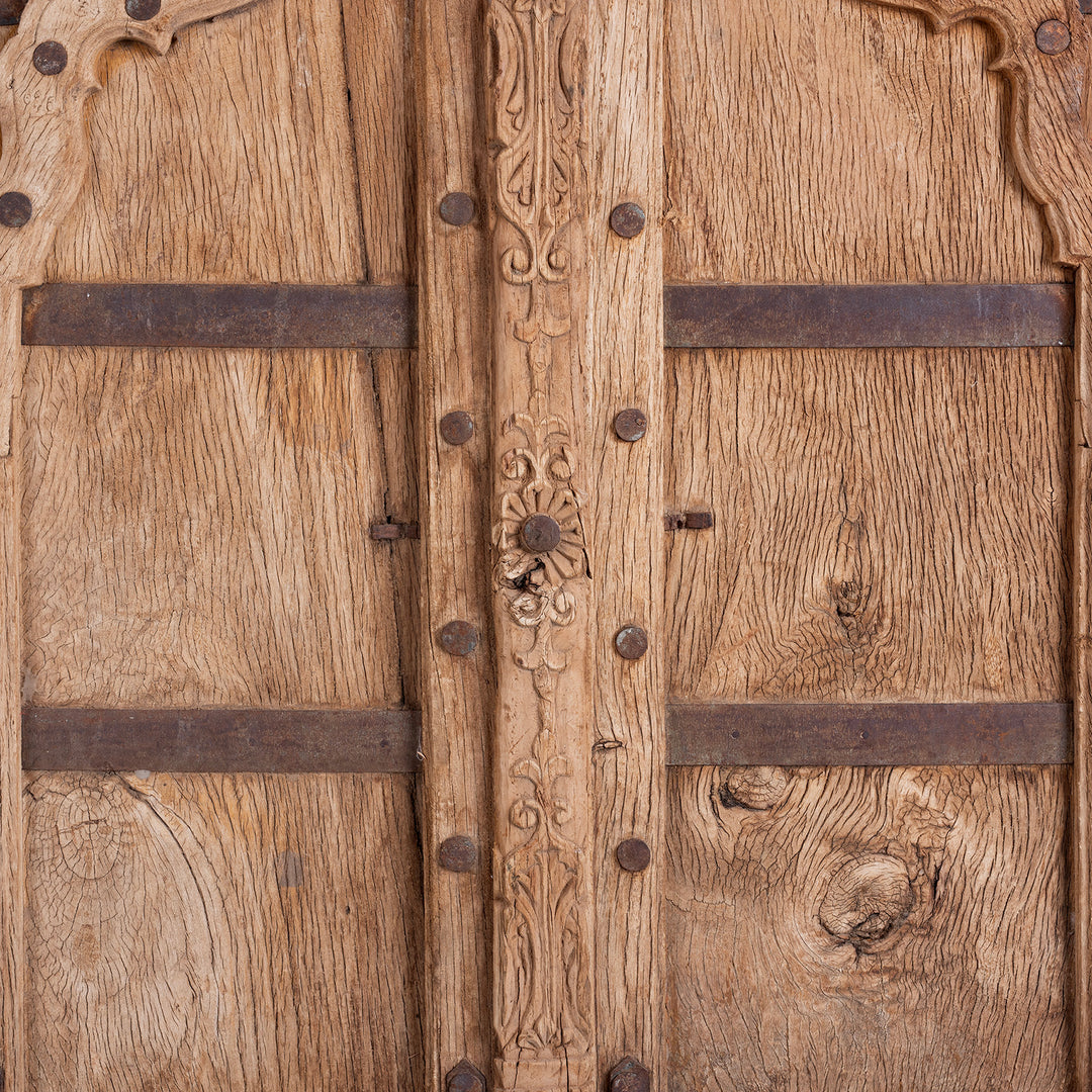 Carving Detail From Antique Bleached Roheda Window Shutter From Bikaner | Indigo Antiques