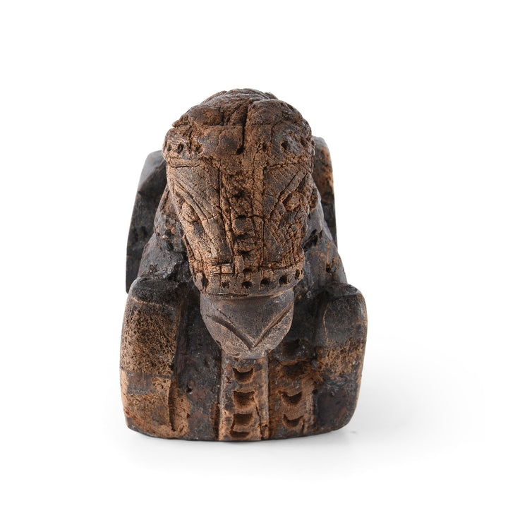 Front View Of Antique Indian Teak Horse Khunti Turban Hanger | Indigo Antiques