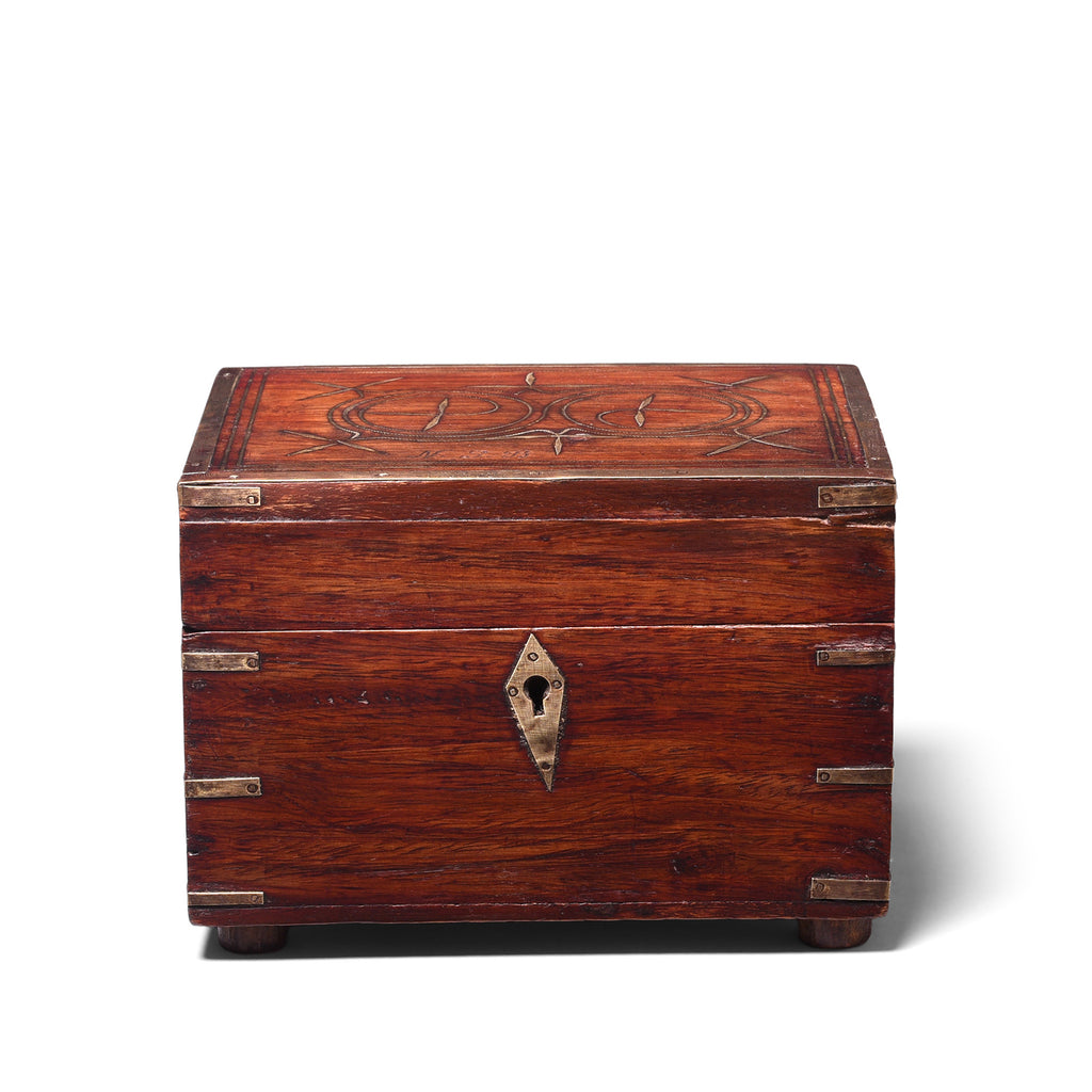 Rosewood Scent Bottle Box From Lucknow - 19th Century