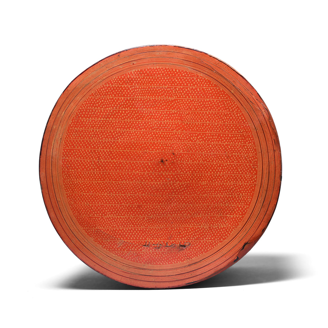 Top Of Antique Burmese Red Lacquer Tiffin Or Betel Box | Indigo Antiques