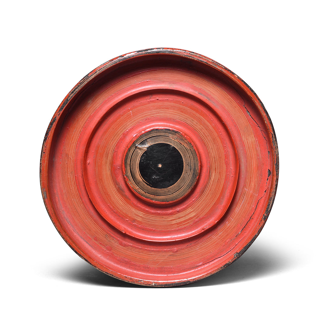 Bottom Of Antique Burmese Red Lacquer Tiffin Or Betel Box | Indigo Antiques