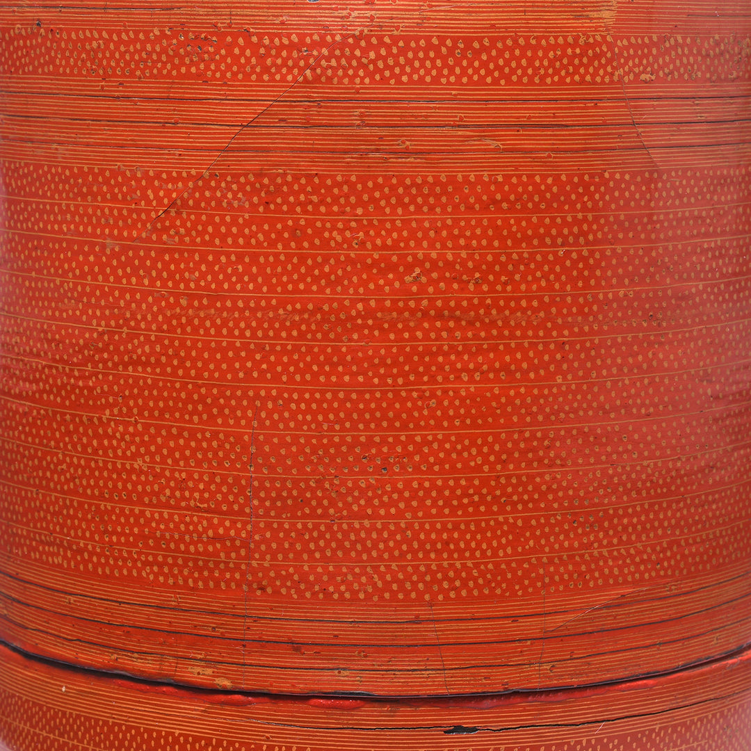 Detail From Antique Burmese Red Lacquer Tiffin Or Betel Box | Indigo Antiques