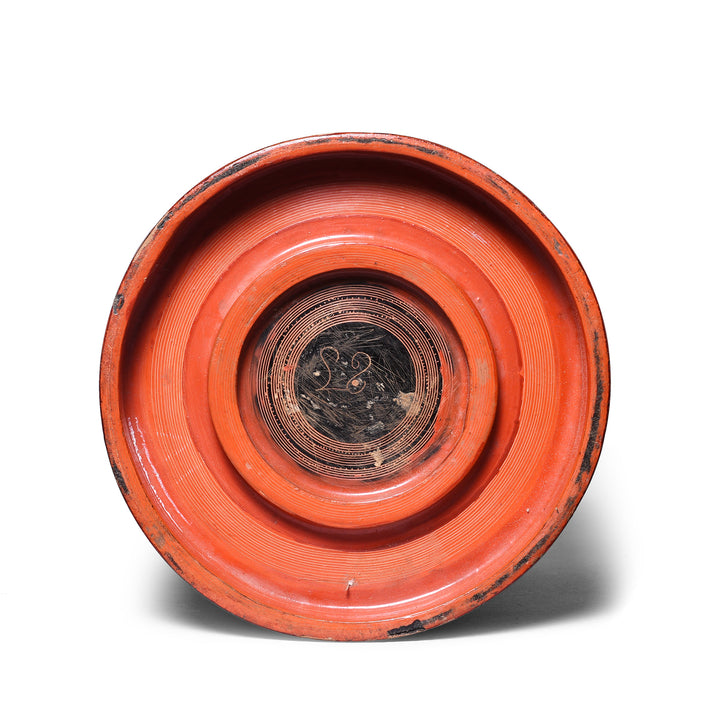 Bottom Of Antique Burmese Red Lacquer Tiffin Or Betel Box | Indigo Antiques