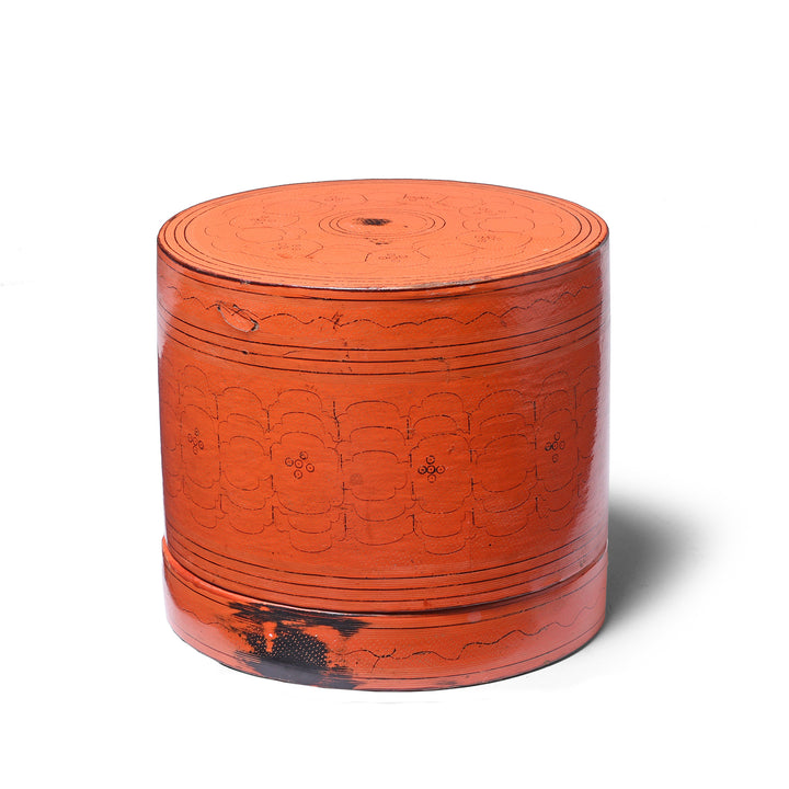 Antique Burmese Red Lacquer Tiffin Or Betel Box | Indigo Antiques