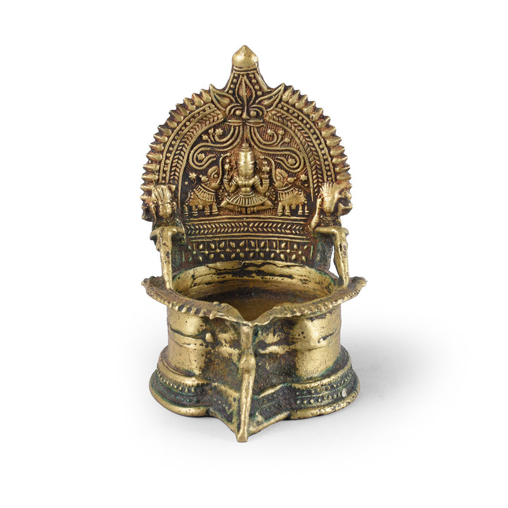 Antique Bronze Deepa Lakshmi Lamp From Tamil Nadu | INDIGO ANTIQUES