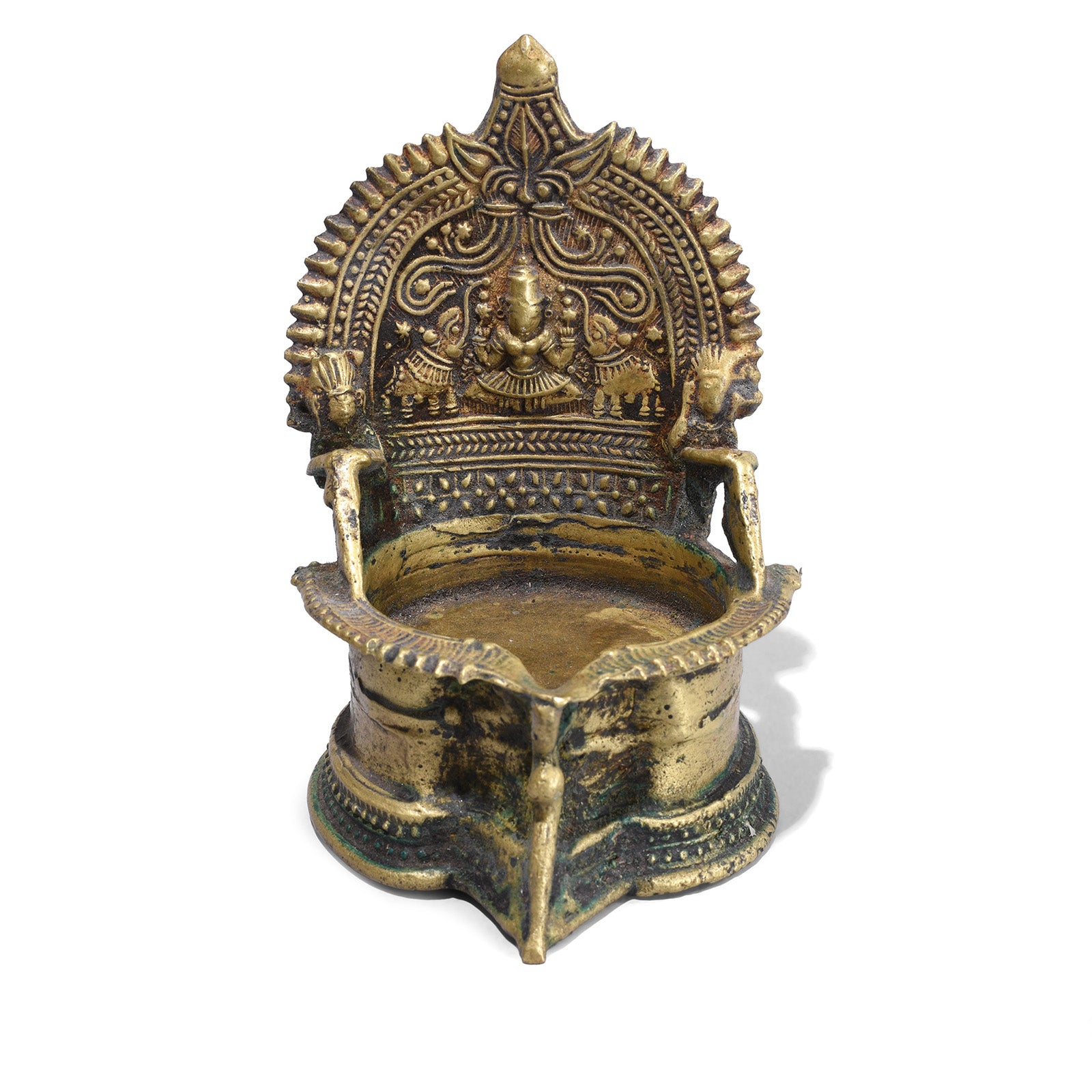 Antique Bronze Deepa Lakshmi Lamp From Tamil Nadu | INDIGO ANTIQUES
