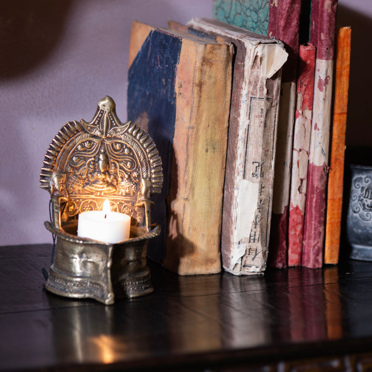 Antique Bronze Deepa Lakshmi Lamp From Tamil Nadu | INDIGO ANTIQUES