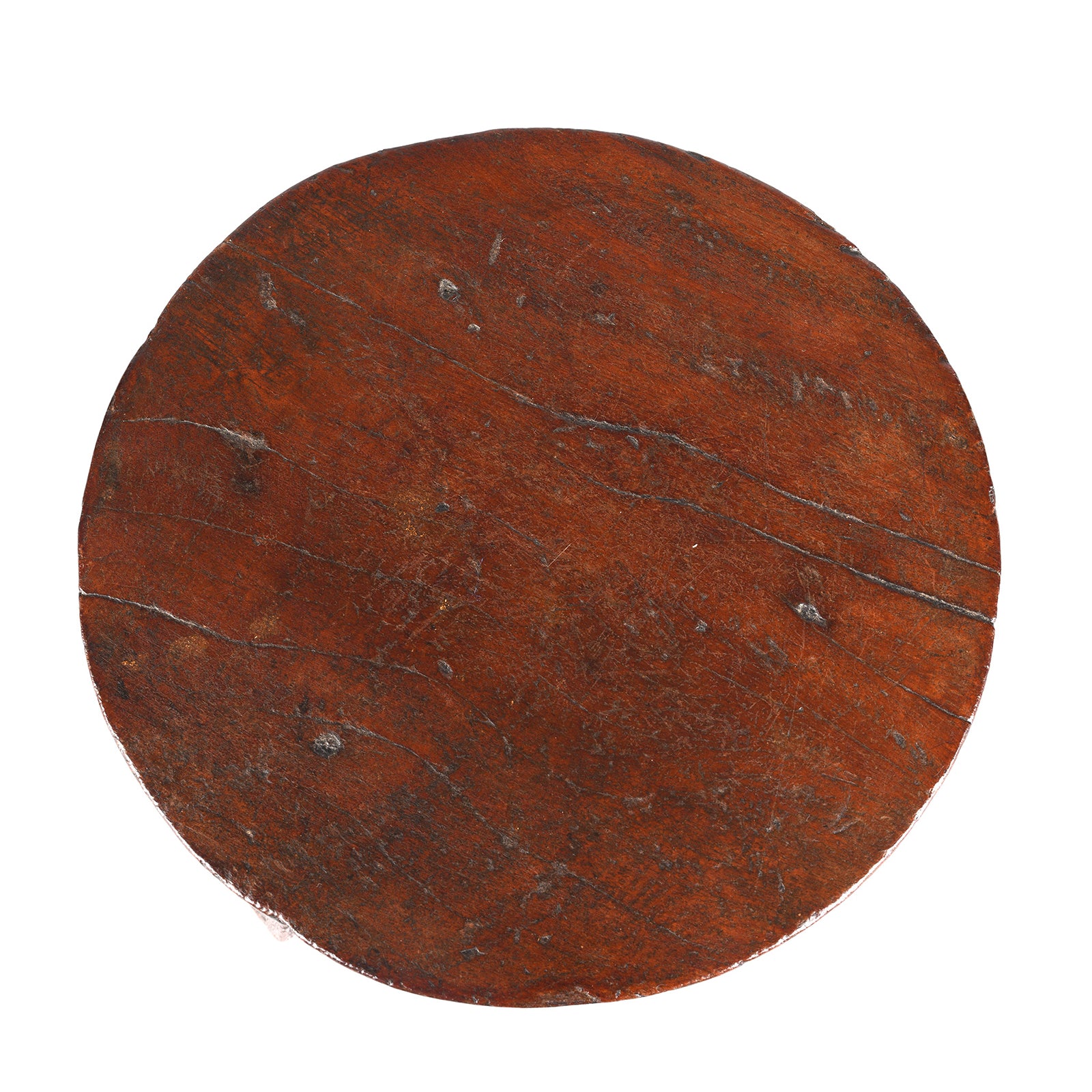 Top Down View Of Old Wood Stool From Himachal Pradesh  | Indigo Antiques