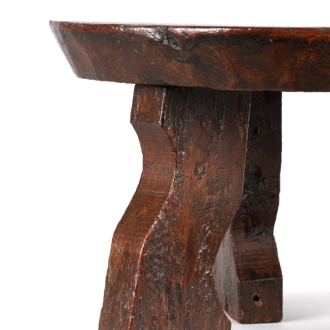 Detail From Old Wood Stool From Himachal Pradesh  | Indigo Antiques