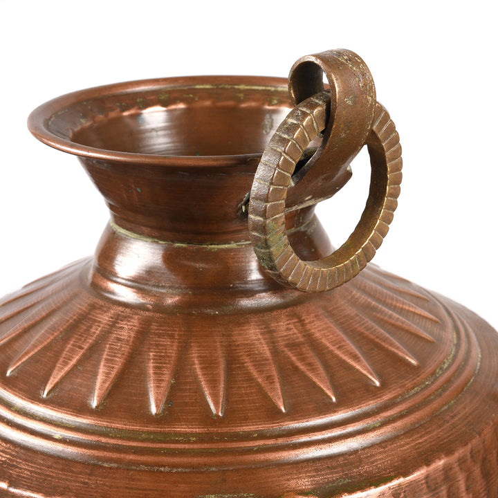 Handle Detail From Copper Water Pot From Nepal | Indigo Antiques