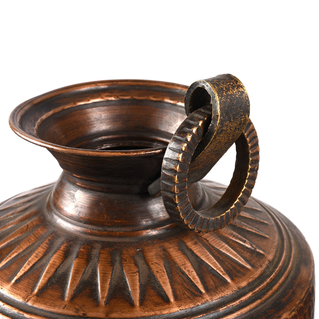 Handle Detail From Copper Water Pot From Nepal | Indigo Antiques