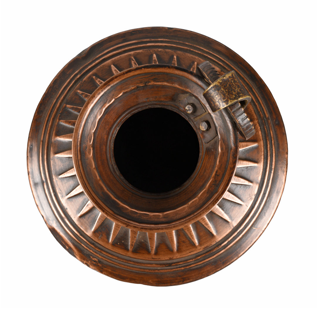 Top Down View Of Copper Water Pot From Nepal | Indigo Antiques