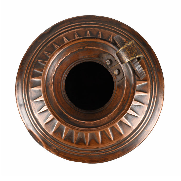 Top Down View Of Copper Water Pot From Nepal | Indigo Antiques
