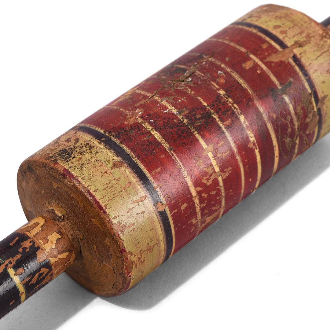 Detail From Vintage Indian Teak Rolling Pin From Rajasthan | Indigo Antiques