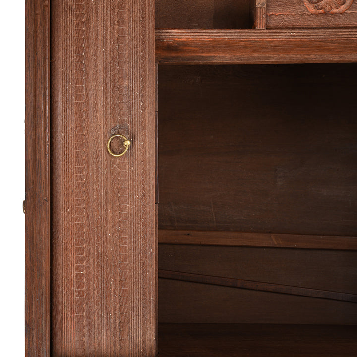 Detail From Compartment Of Antique Brass Bound Teak Military Chest From Burma - 19th Century | Indigo Antiques