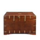 Brass Bound Teak Military Chest From Burma - 19th Century