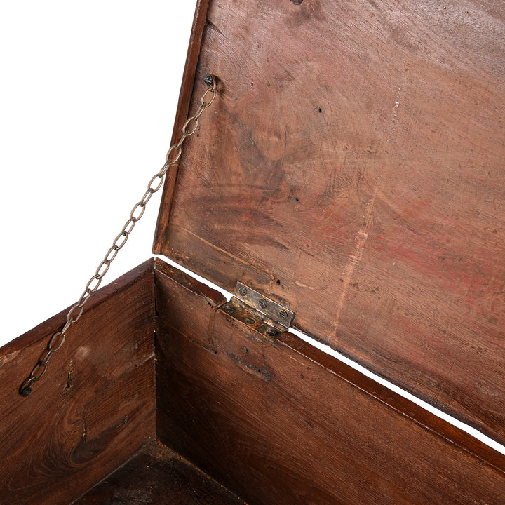 Chain Detail From Antique Brass Bound Teak Jewellery Box From Rajasthan | Indigo Antiques
