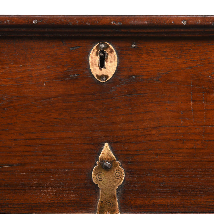 Key Detail From Antique Brass Bound Teak Jewellery Box From Rajasthan | Indigo Antiques
