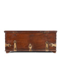 Brass Bound Teak Jewellery Box From Rajasthan - 19th Century