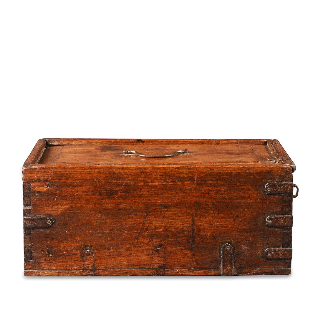 Antique Brass Bound Rosewood Scale Box From Rajasthan | Indigo Antiques