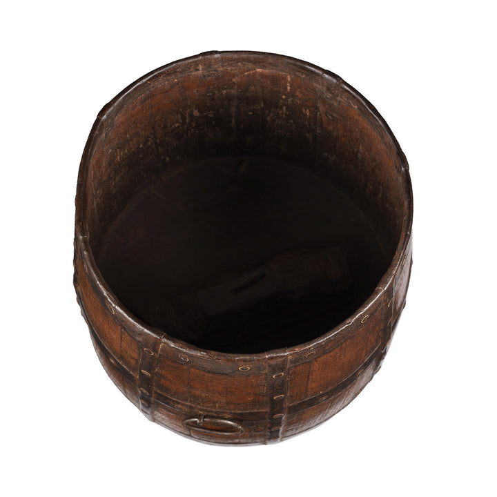 Antique Iron Bound Teak Grain Measure From Rajasthan | Indigo Antiques
