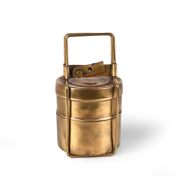 Vintage Brass Tiffin Box Set From India - Ca1920