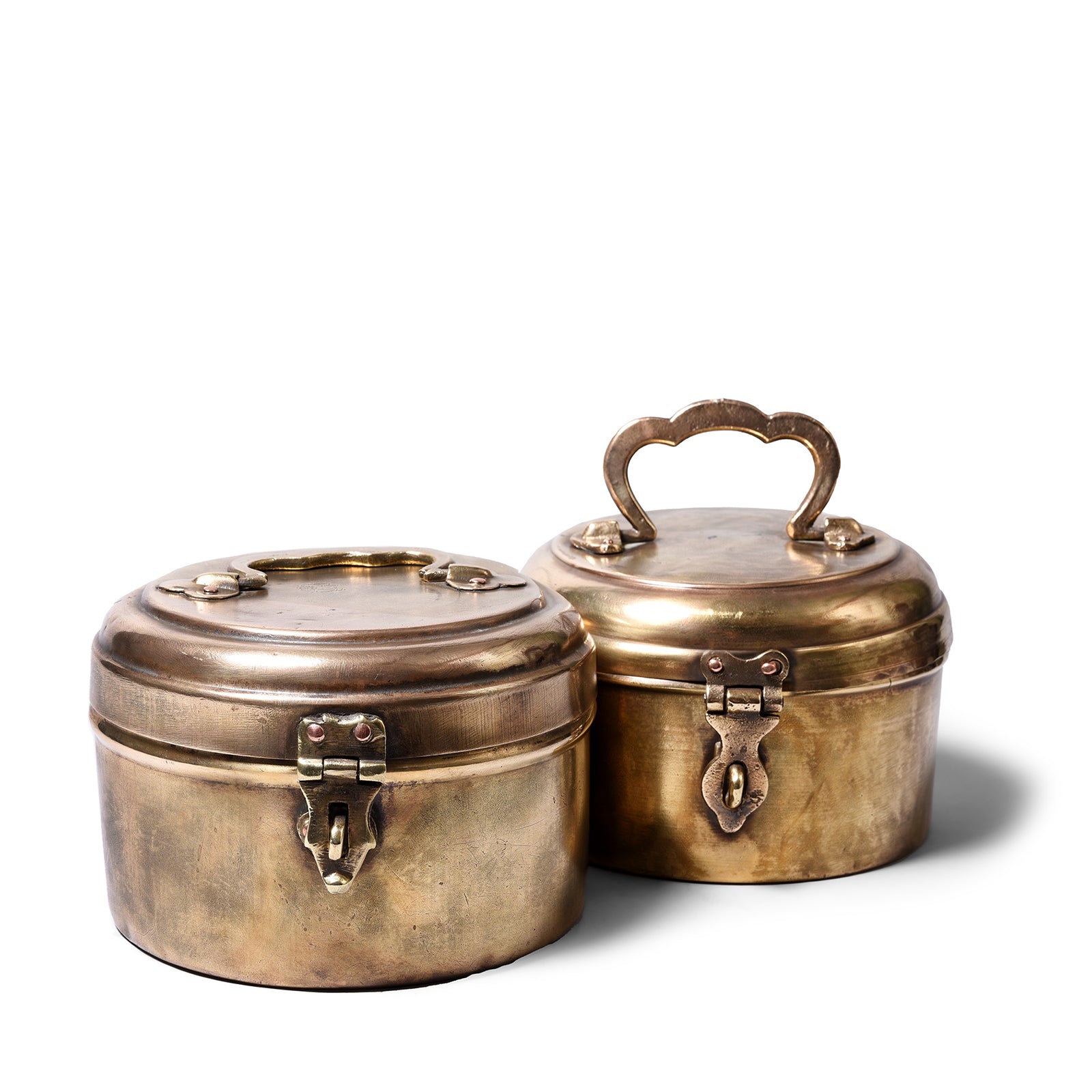 Vintage Indian Brass Chapati Box - Ca 1940'S | Indigo Antiques
