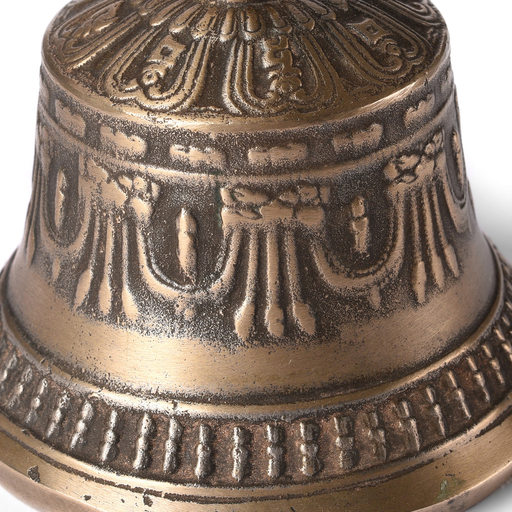 Carving Detail From Tibetan Brass Bell - Modern | Indigo Antiques