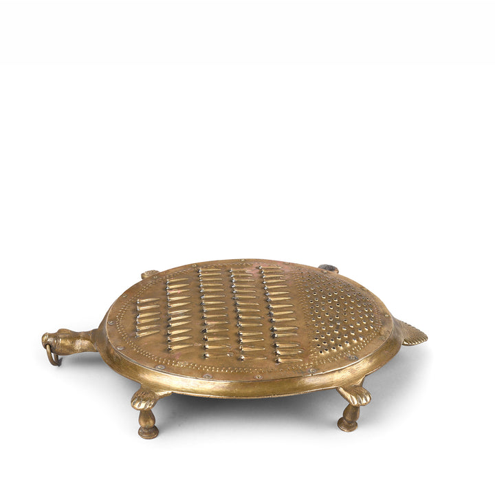 Vintage Brass Grater From Mumbai - Ca 1940 | Indigo Antiques