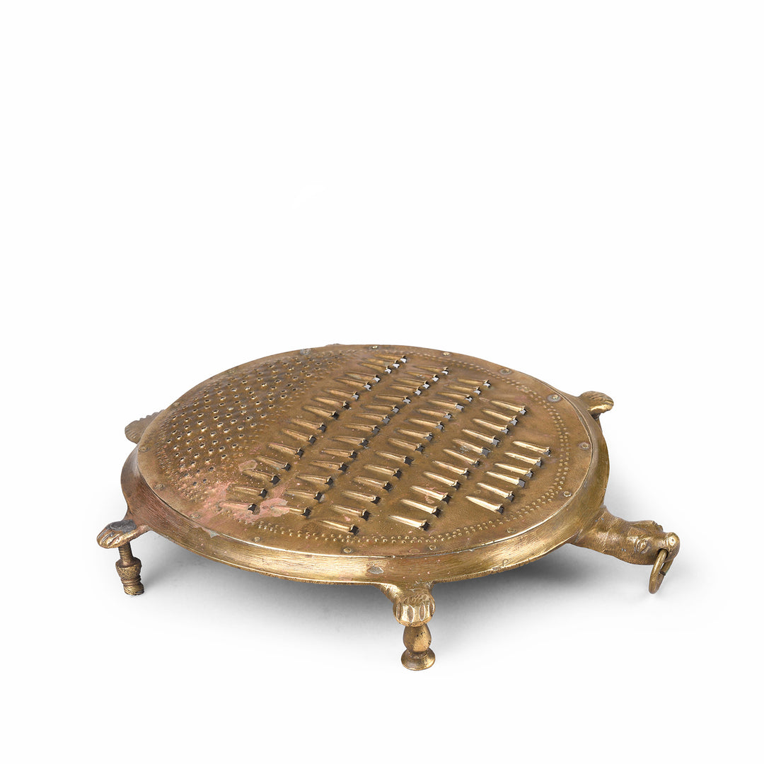 Vintage Brass Grater From Mumbai - Ca 1940 | Indigo Antiques