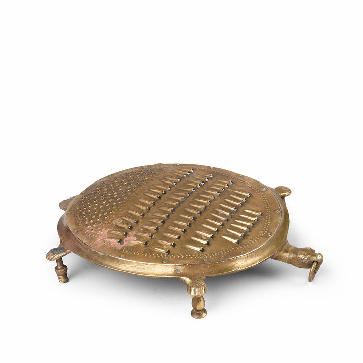 Vintage Brass Grater From Mumbai - Ca 1940 | Indigo Antiques