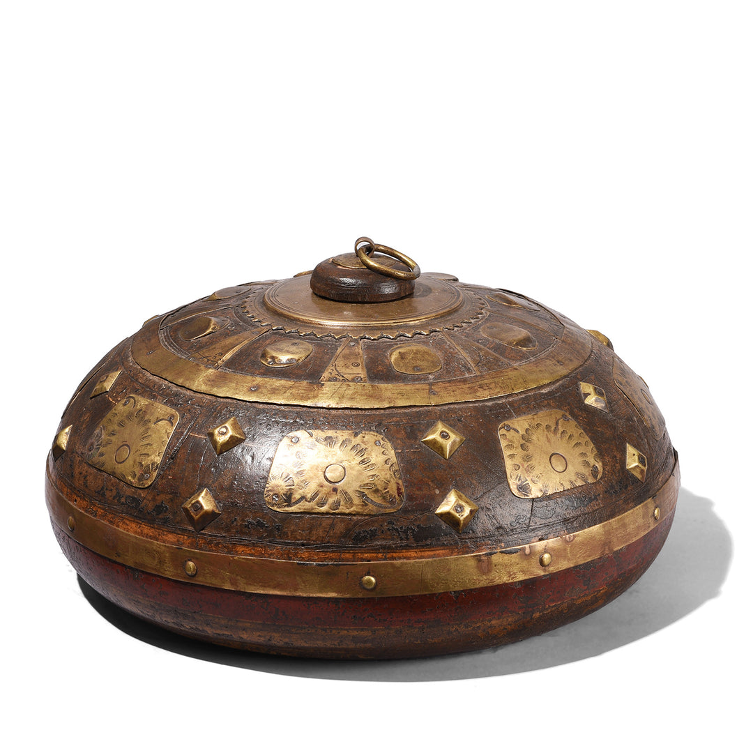 Antique Carved Teak Opium Container From Rajasthan | Indigo Antiques