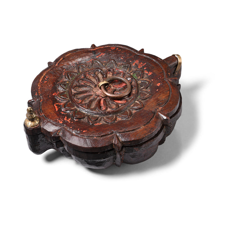 Antique Carved Teak Masala Box From Rajasthan | Indigo Antiques