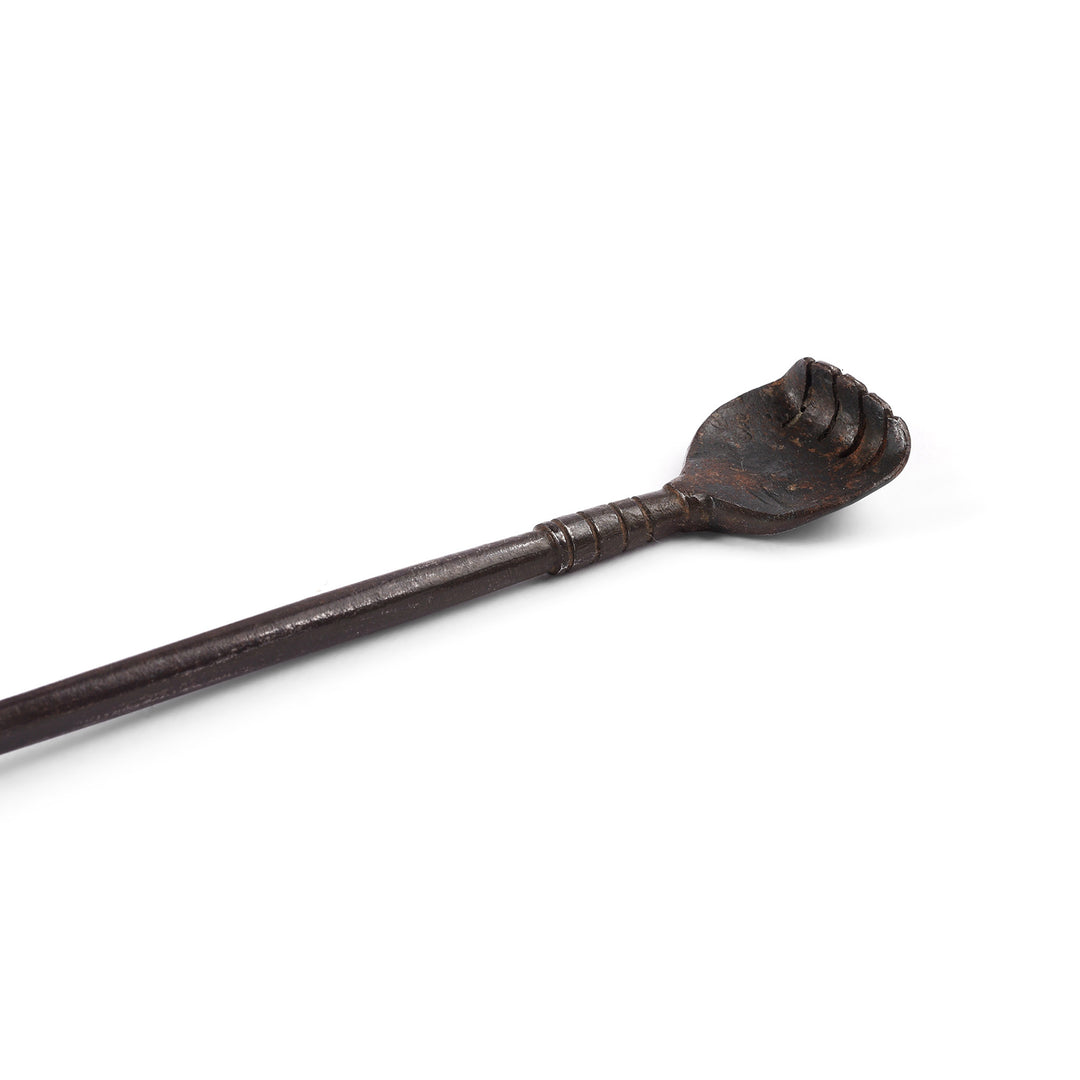 Detail From Option 2 Antique Iron Back Scratcher From Rajasthan | Indigo Antiques