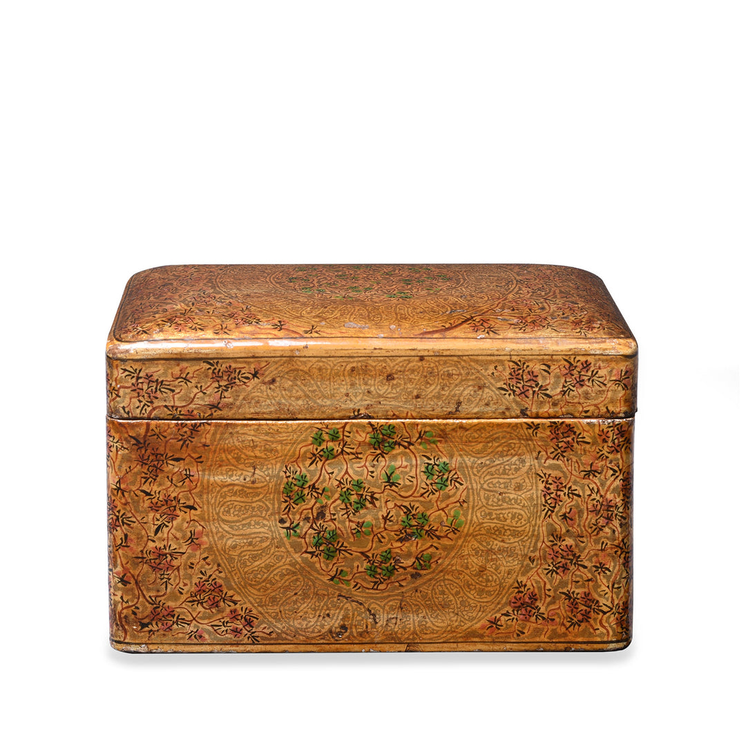 Back Of Vintage Painted Kashmiri Card Box | Indigo Antiques