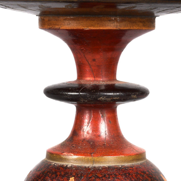 Detail From Old Scratchwork Lacquer Stand From Sindh | Indigo Antiques